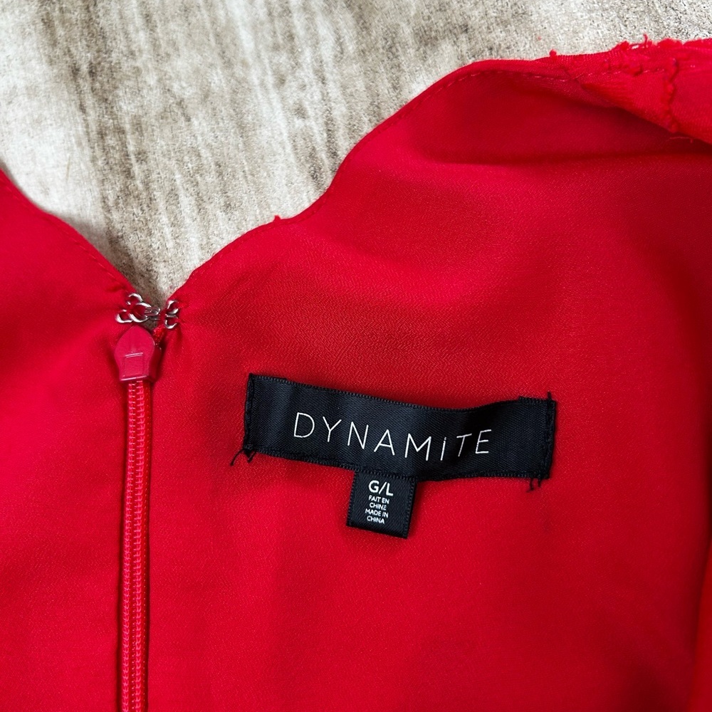 Dynamite Red Mini Dress Tie Straps - Picture 7 of 9